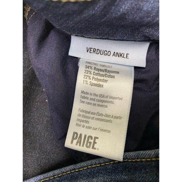 27 PAIGE Verdugo Ankle Dark Wash Skinny - Picture 7 of 7